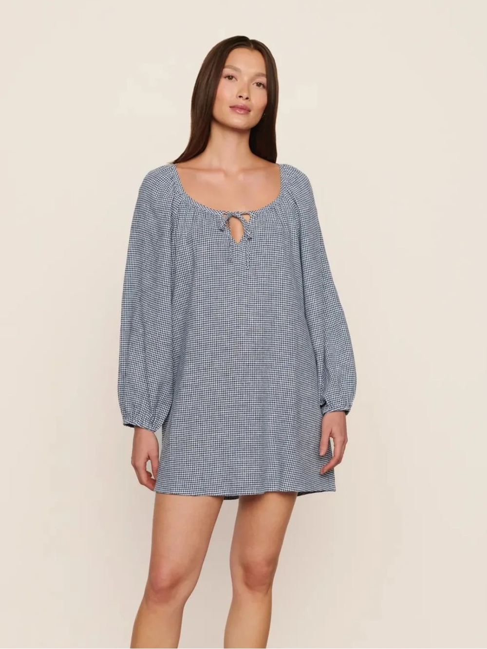 Eberjey Linen Blend Gingham Short Dress